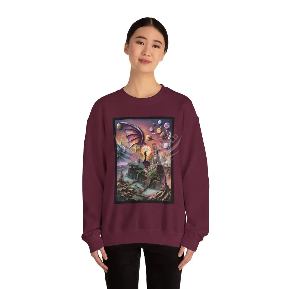 3D Scape Fantasy Signature Design Sweatshirt — Tall Giantess Fetish Art Crewneck Sweatshirt