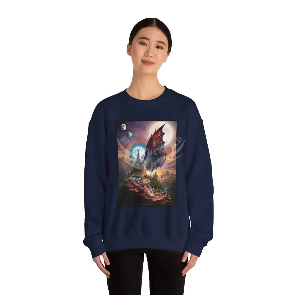 3D Scape Fantasy Signature Design Sweatshirt — Tall Giantess Fetish Art Crewneck Sweatshirt