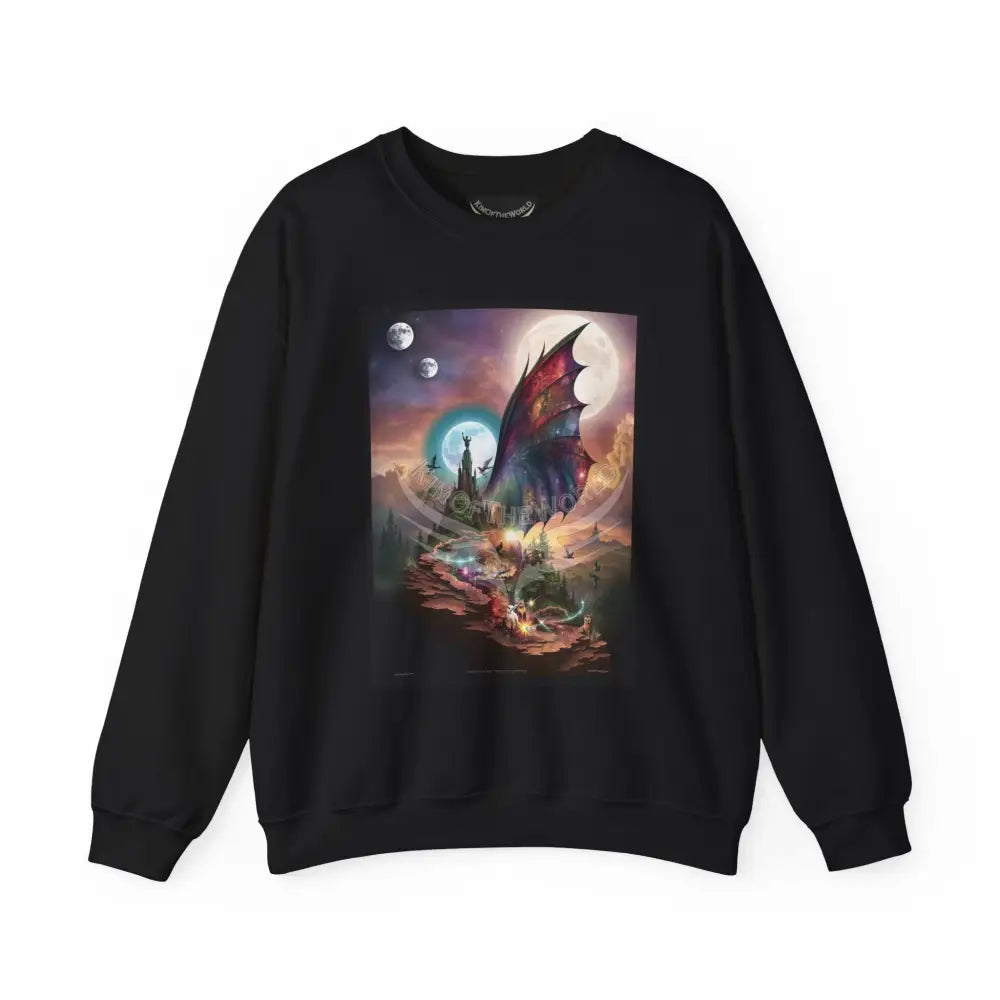 3D Scape Fantasy Signature Design Sweatshirt — Tall Giantess Fetish Art Crewneck Black / S Sweatshirt