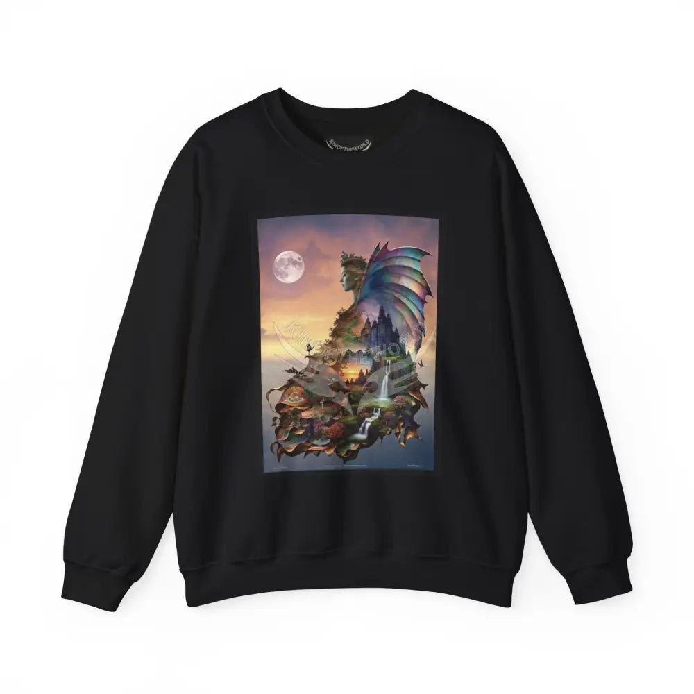 3D Scape Fantasy Signature Design Sweatshirt — Tall Giantess Fetish Art Crewneck Black / S Sweatshirt