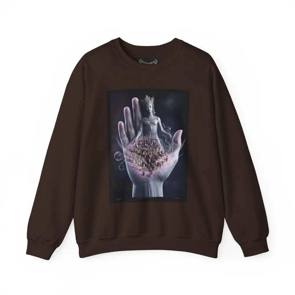 3D Scape Fantasy Signature Design Sweatshirt — Tall Giantess Fetish Art Crewneck Dark Chocolate / S Sweatshirt