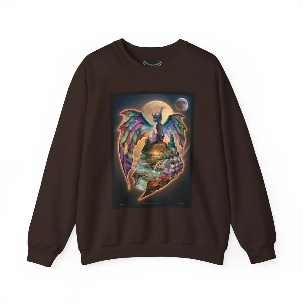 3D Scape Fantasy Signature Design Sweatshirt — Tall Giantess Fetish Art Crewneck Dark Chocolate / S Sweatshirt