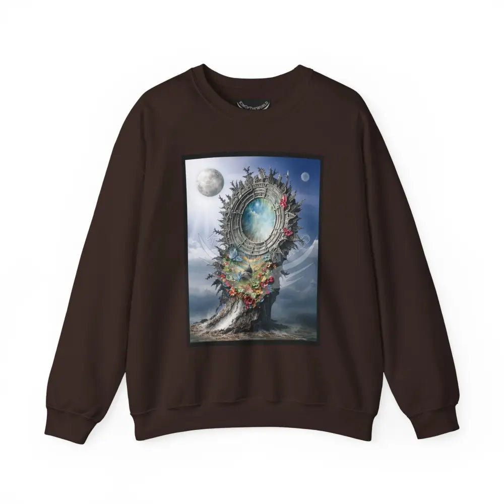 3D Scape Fantasy Signature Design Sweatshirt — Tall Giantess Fetish Art Crewneck Dark Chocolate / S Sweatshirt