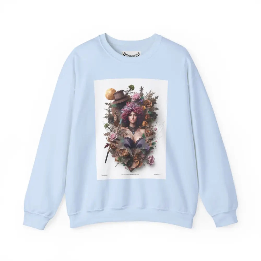3D Scape Fantasy Signature Design Sweatshirt — Tall Giantess Fetish Art Crewneck Light Blue / S Sweatshirt