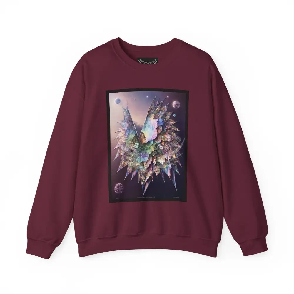 3D Scape Fantasy Signature Design Sweatshirt — Tall Giantess Fetish Art Crewneck Maroon / S Sweatshirt