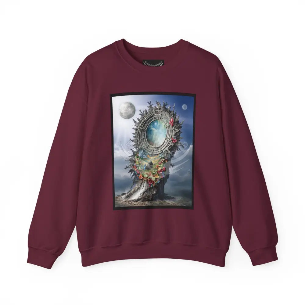 3D Scape Fantasy Signature Design Sweatshirt — Tall Giantess Fetish Art Crewneck Maroon / S Sweatshirt