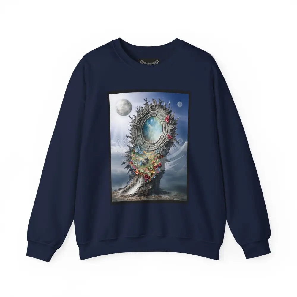 3D Scape Fantasy Signature Design Sweatshirt — Tall Giantess Fetish Art Crewneck Navy / S Sweatshirt