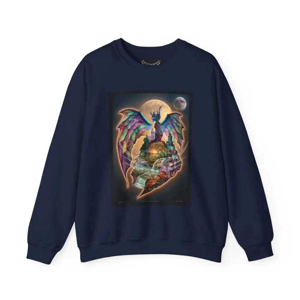 3D Scape Fantasy Signature Design Sweatshirt — Tall Giantess Fetish Art Crewneck Navy / S Sweatshirt