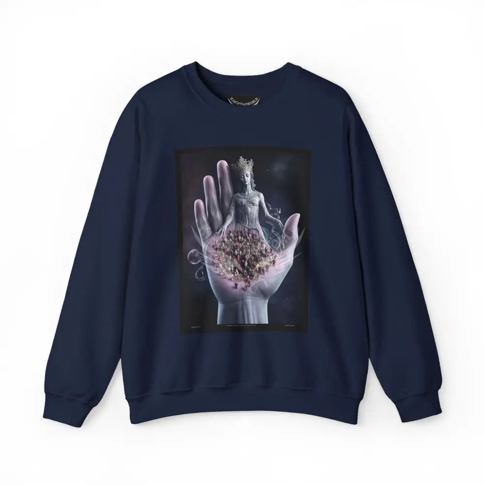 3D Scape Fantasy Signature Design Sweatshirt — Tall Giantess Fetish Art Crewneck Navy / S Sweatshirt