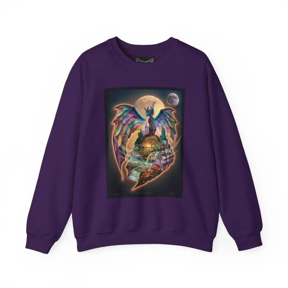 3D Scape Fantasy Signature Design Sweatshirt — Tall Giantess Fetish Art Crewneck Purple / S Sweatshirt