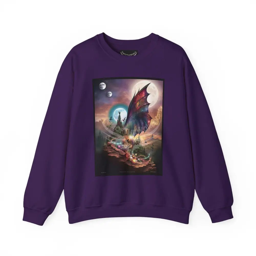 3D Scape Fantasy Signature Design Sweatshirt — Tall Giantess Fetish Art Crewneck Purple / S Sweatshirt