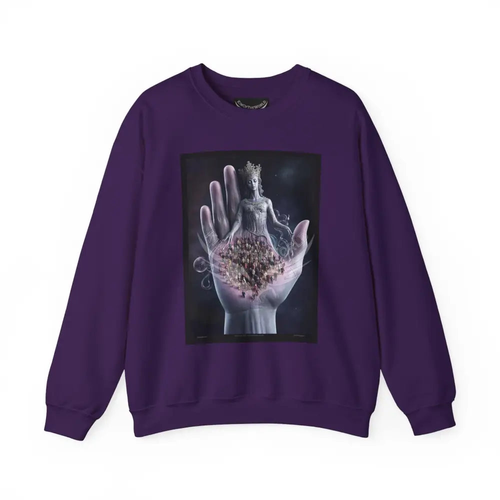 3D Scape Fantasy Signature Design Sweatshirt — Tall Giantess Fetish Art Crewneck Purple / S Sweatshirt