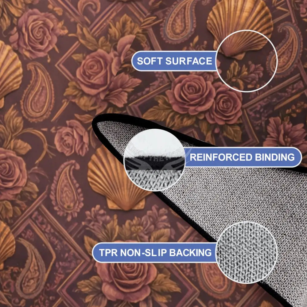 3D Shells in Dark Copper - Large Area Rug Floor Carpet - 12ft x10 ft - (Ratio 4:3) 144’’x108’’ Rugs & Mats