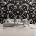 3D Silver and Black Unpasted Mural Wallpaper 144’’x100’’ - 144’’x100’’ - Wall Coverings