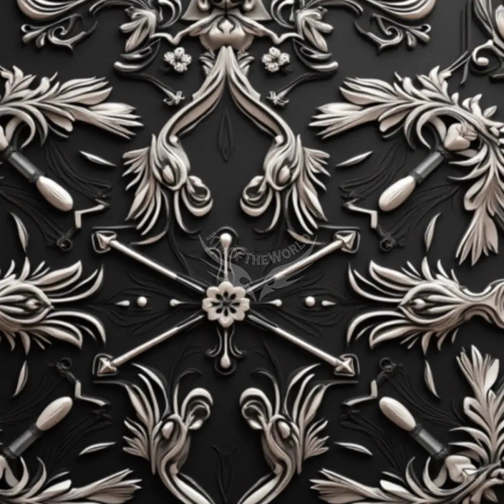 3D Silver and Black Unpasted Mural Wallpaper 144’’x100’’ - 144’’x100’’ - Wall Coverings