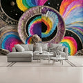 3D Spectrum Circle Unpasted Mural Wallpaper 144’’x100’’ - 144’’x100’’ - Wall Coverings