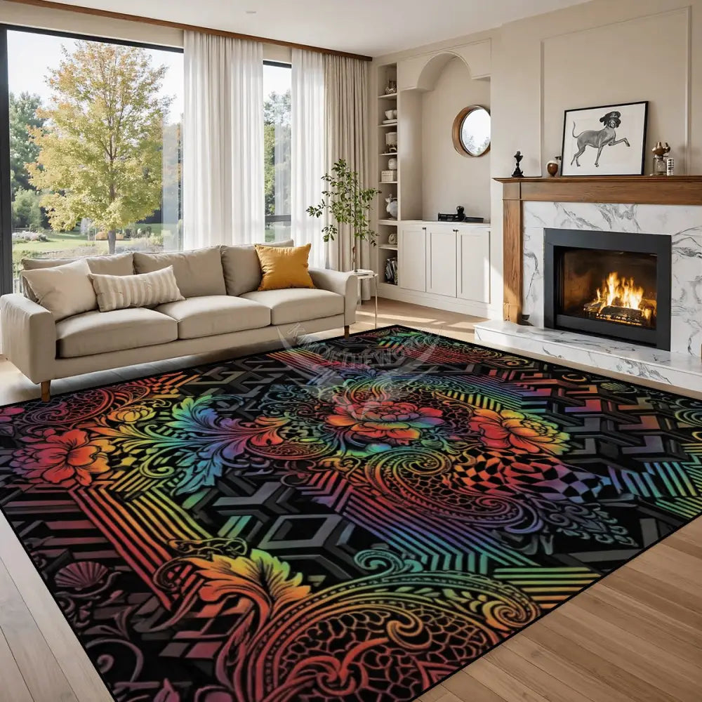 3D Spectrum Rainbow Animal Geo Print Large Area Rug Floor Carpet 10x8 120’’x96’’ Rugs & Mats