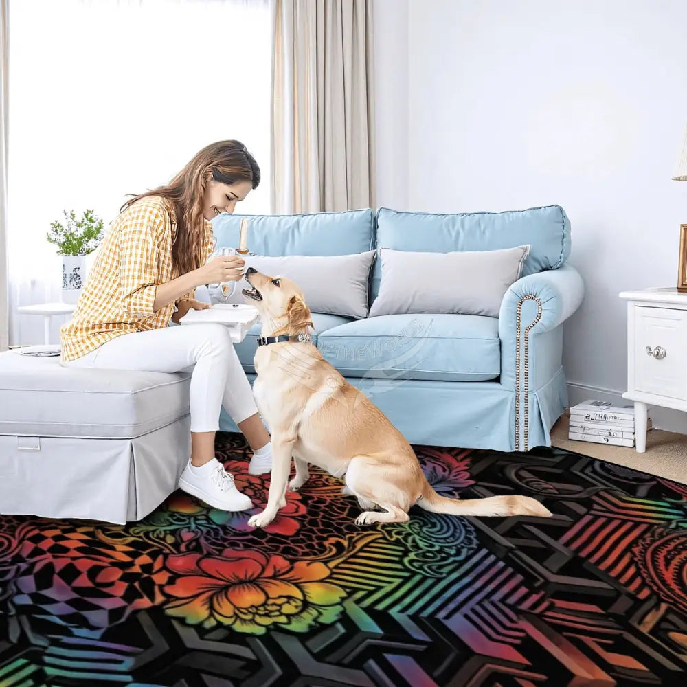 3D Spectrum Rainbow Animal Geo Print Large Area Rug Floor Carpet 10x8 120’’x96’’ Rugs & Mats