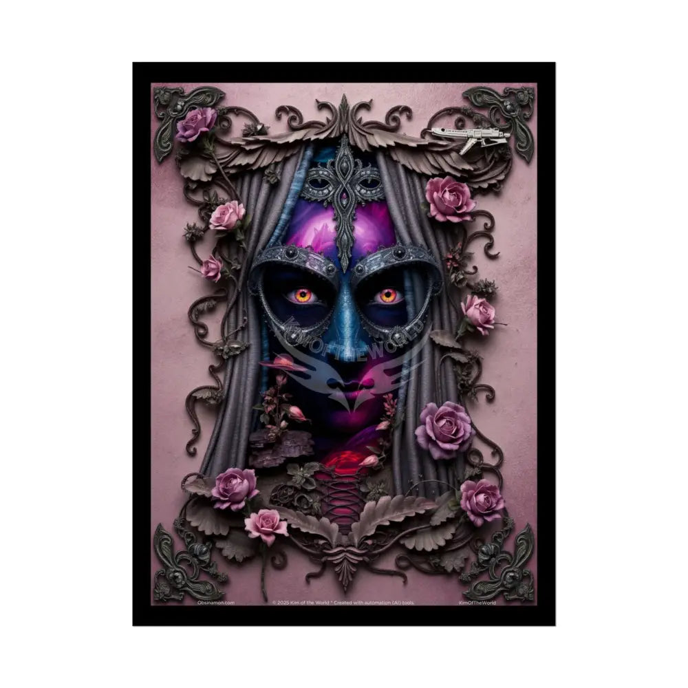 3D Steampunk Cottage Eyemask Magician Art Print - Rolled Poster 18″ x 24″ (Vertical) / Semi Glossy Poster