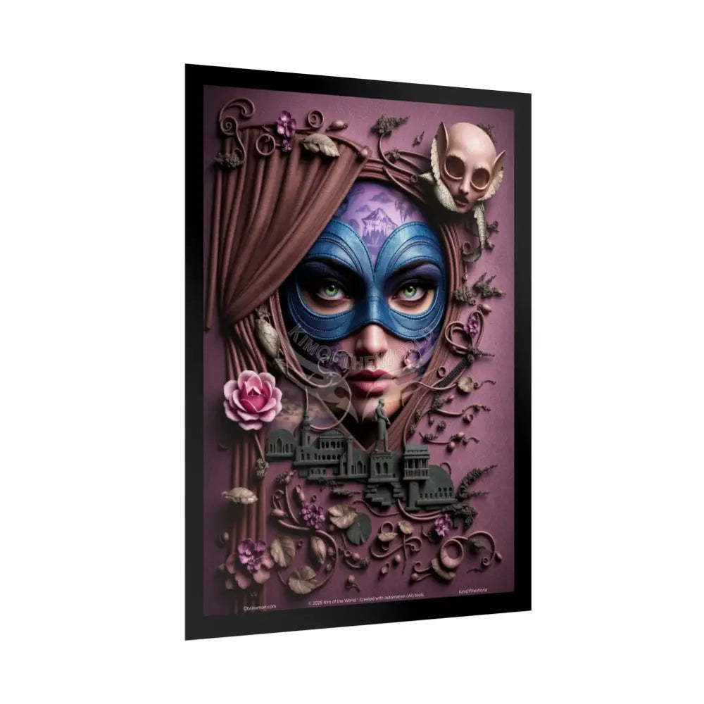 3D Steampunk Cottage Eyemask Magician Art Print - Rolled Poster Poster