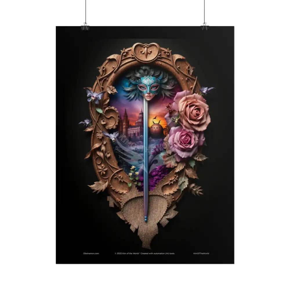 3D Steampunk Cottage Eyemask Magician Art Print - Rolled Poster Poster