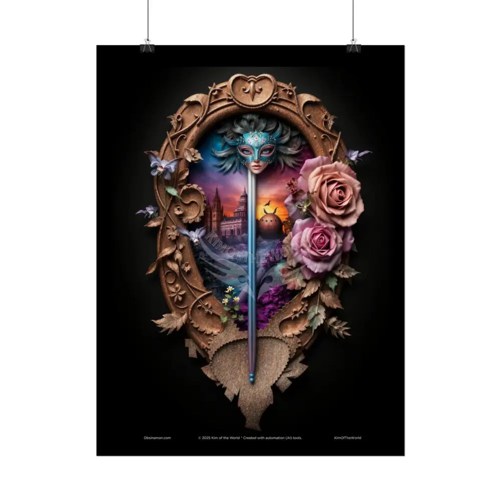 3D Steampunk Cottage Eyemask Magician Art Print - Rolled Poster Poster