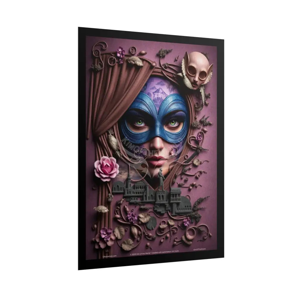 3D Steampunk Cottage Eyemask Magician Art Print - Rolled Poster Poster