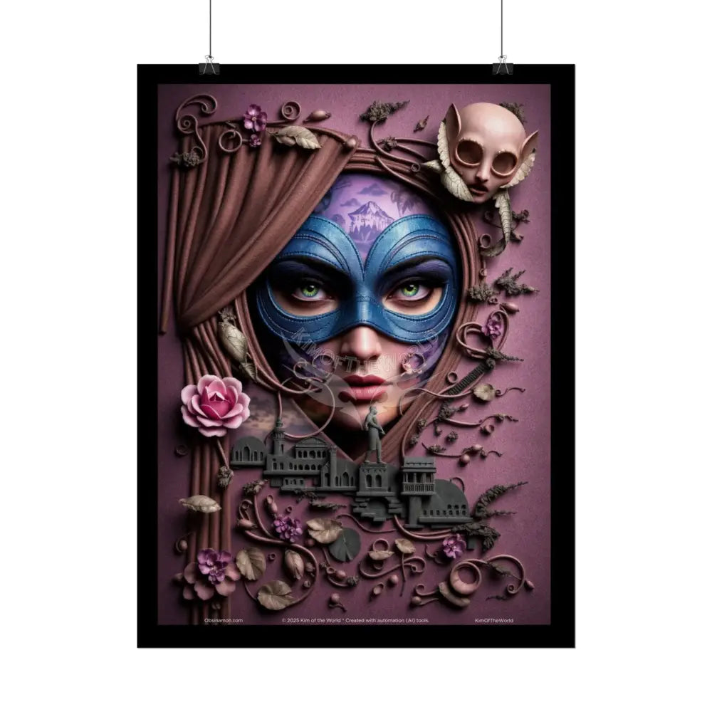 3D Steampunk Cottage Eyemask Magician Art Print - Rolled Poster Poster