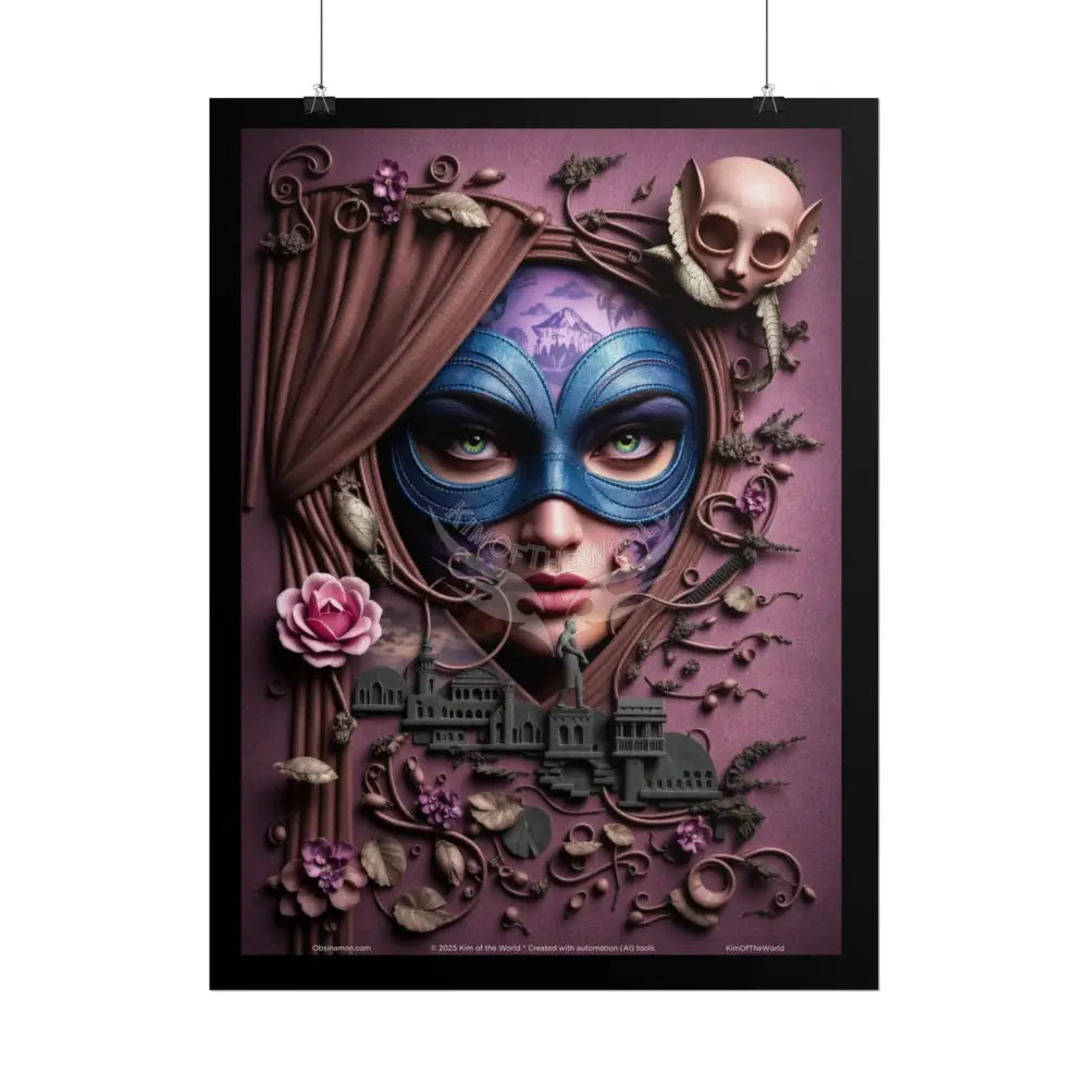 3D Steampunk Cottage Eyemask Magician Art Print - Rolled Poster Poster