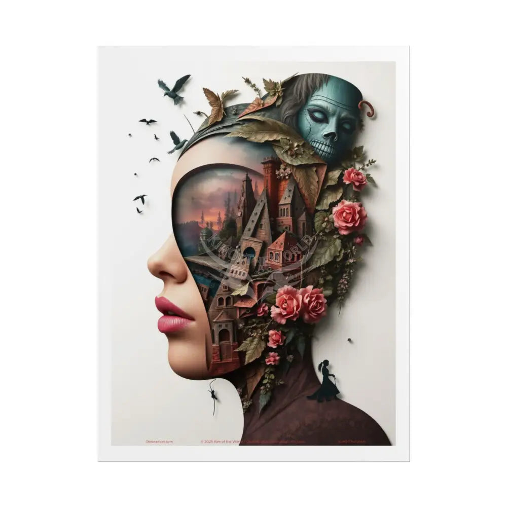 3D Steampunk Cottage Eyemask Magician Girl Power Art Print - Rolled Poster 18″ x 24″ (Vertical) / Matte Poster