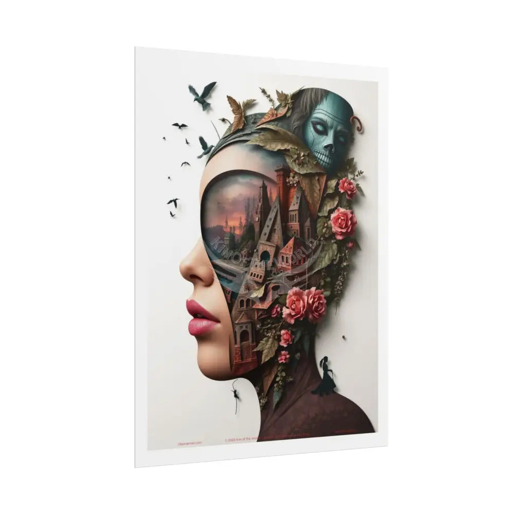 3D Steampunk Cottage Eyemask Magician Girl Power Art Print - Rolled Poster Poster