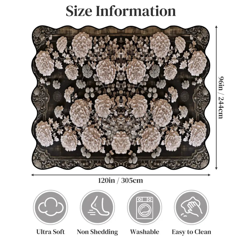 3D Steampunk Floral Geometric Scalloped Area Rug 120’’x96’’ 120’’x96’’ Rugs & Mats
