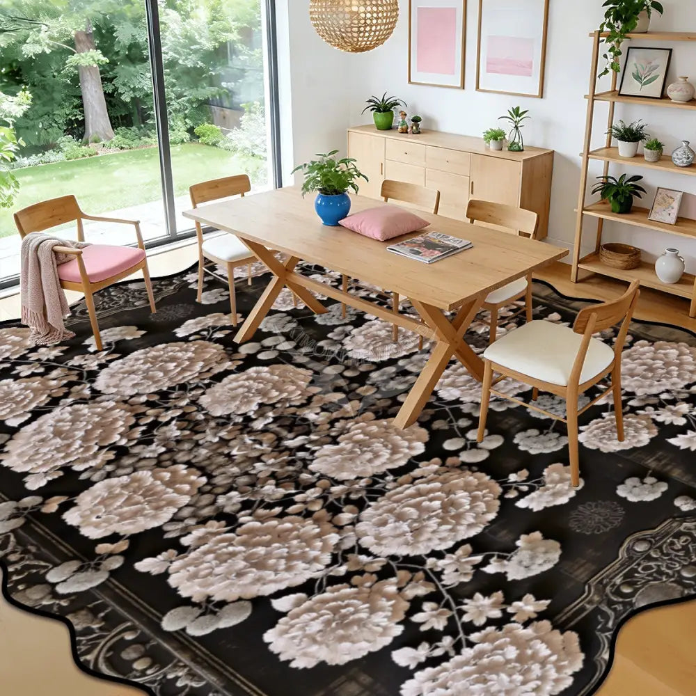 3D Steampunk Floral Geometric Scalloped Area Rug 120’’x96’’ 120’’x96’’ Rugs & Mats
