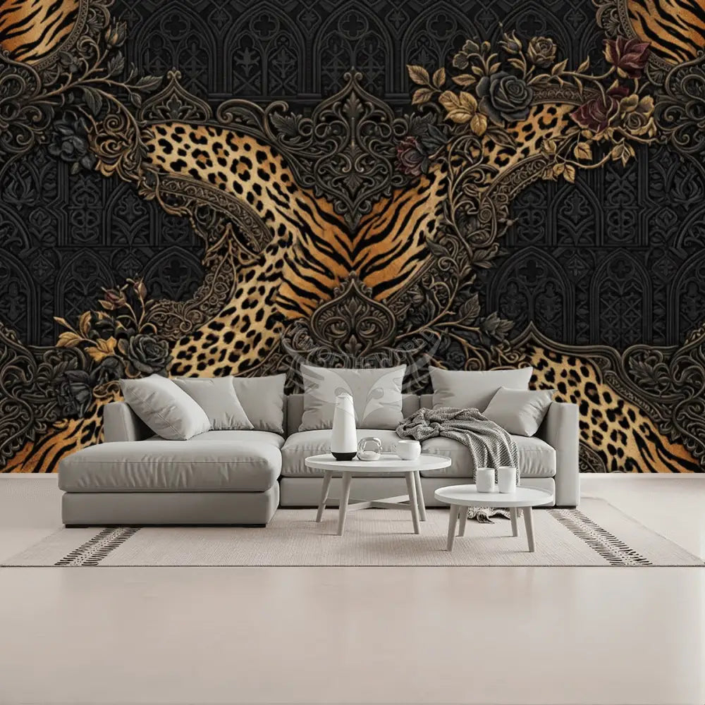 3D Steampunk with Tiger Strip X Unpasted Mural Wallpaper 144’’x100’’ 144’’x100’’ Wall Coverings