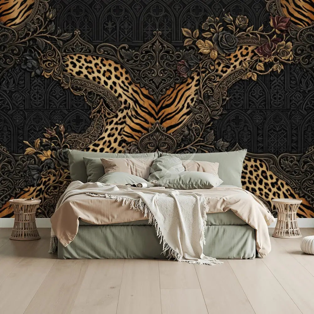 3D Steampunk with Tiger Strip X Unpasted Mural Wallpaper 144’’x100’’ 144’’x100’’ Wall Coverings