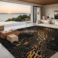 3D Steampunk ’X’ with Tiger and Leopard Prints embedded 10 ft x 8 ft Large Area Rug Floor Carpet 120’’x96’’ Rugs & Mats
