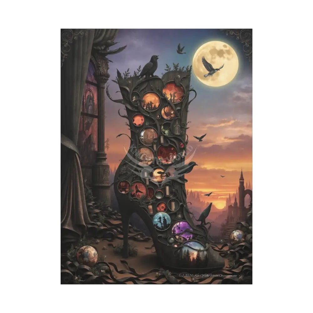 3D Stiletto Shoe Cottage Wall Art — Stretched 1.25’’ Frame 36’’ x 48’’ (Vertical) / 1.25’’ Canvas