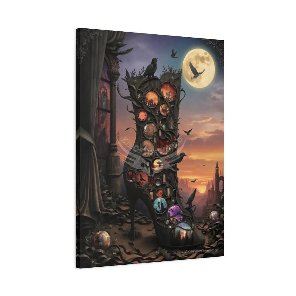 3D Stiletto Shoe Cottage Wall Art — Stretched 1.25’’ Frame Canvas