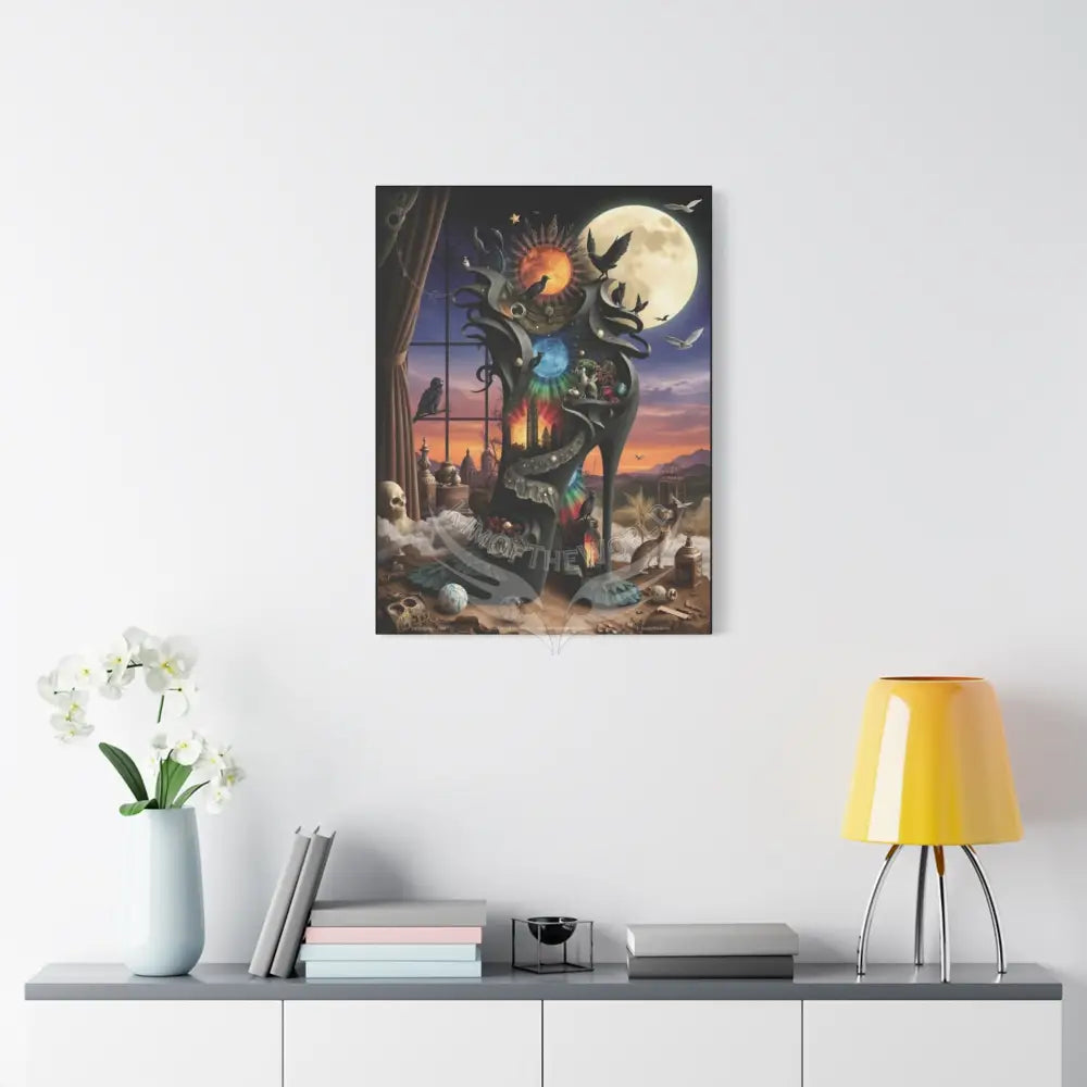 3D Stiletto Shoe Cottage Wall Art — Stretched 1.25’’ Frame Canvas