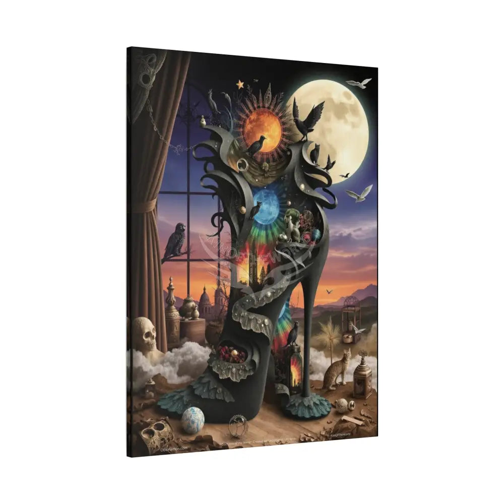 3D Stiletto Shoe Cottage Wall Art — Stretched 1.25’’ Frame Canvas