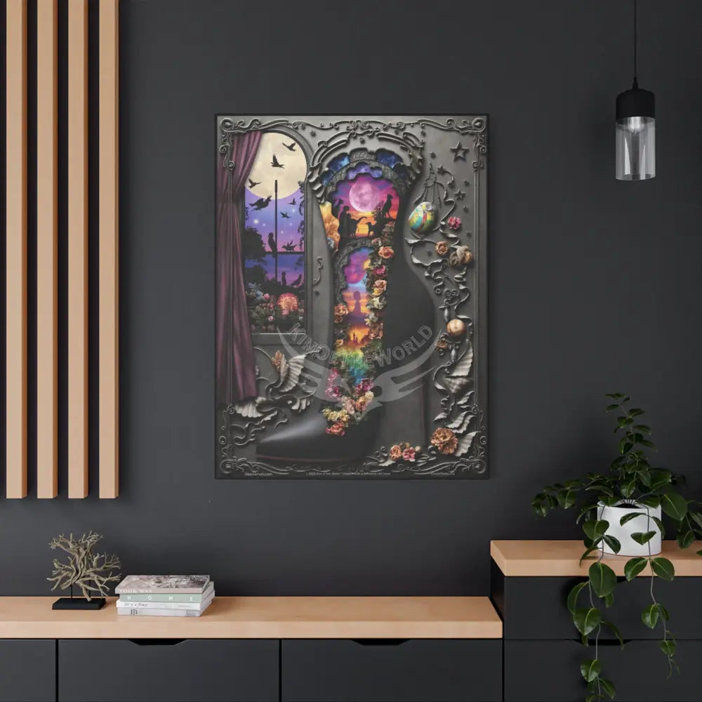 3D Stiletto Shoe Cottage Wall Art — Stretched 1.25’’ Frame Canvas
