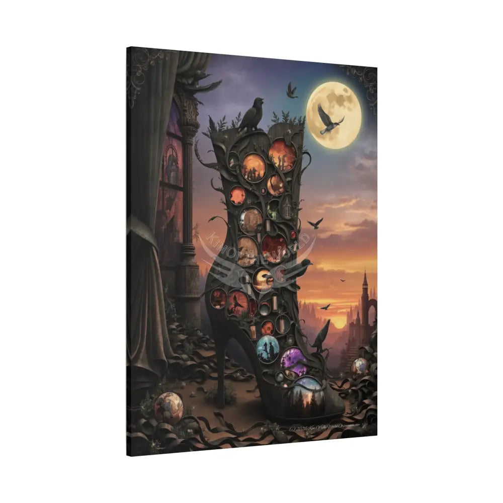 3D Stiletto Shoe Cottage Wall Art — Stretched 1.25’’ Frame Canvas