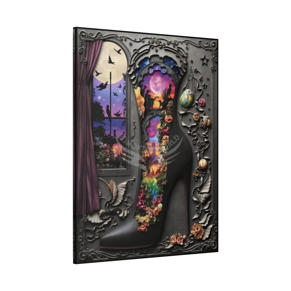 3D Stiletto Shoe Cottage Wall Art — Stretched 1.25’’ Frame Canvas
