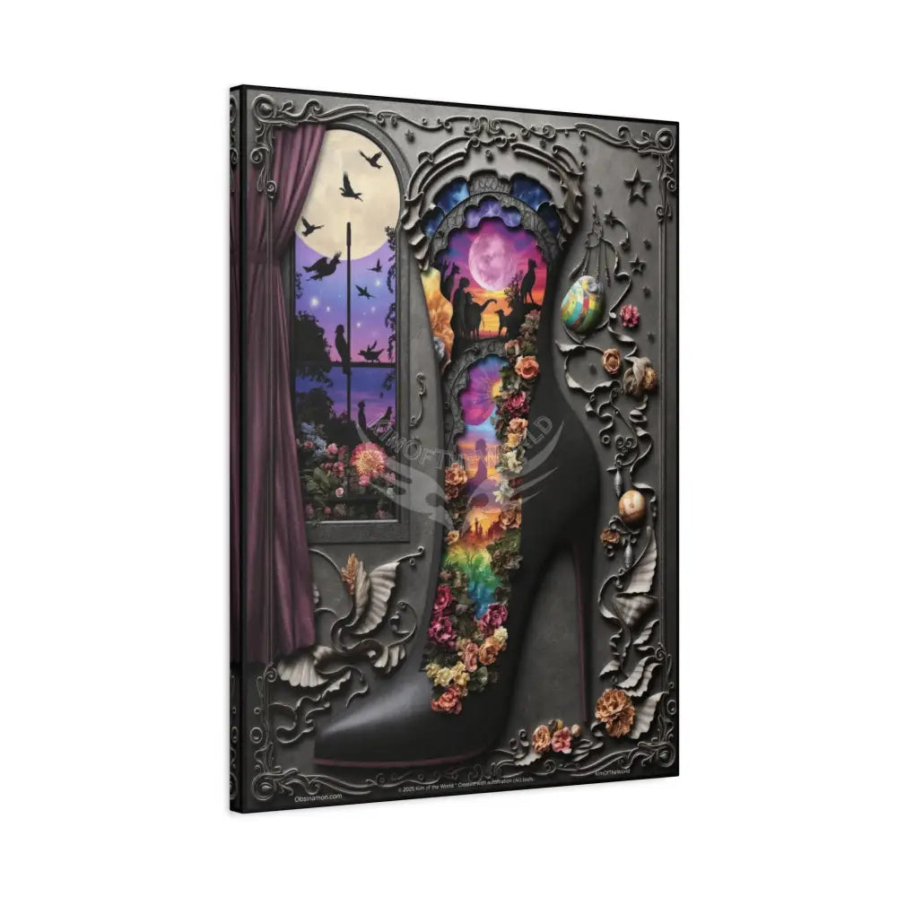 3D Stiletto Shoe Cottage Wall Art — Stretched 1.25’’ Frame Canvas