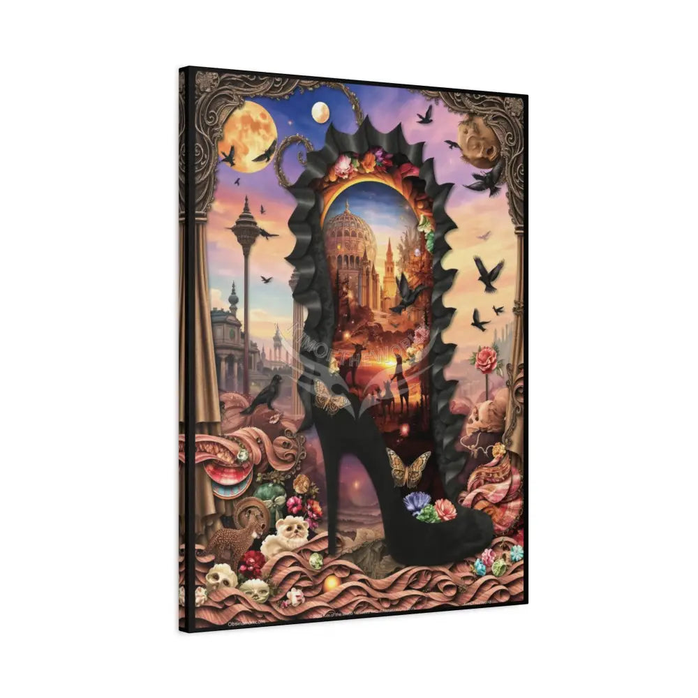 3D Stiletto Shoe Cottage Wall Art — Stretched 1.25’’ Frame Canvas