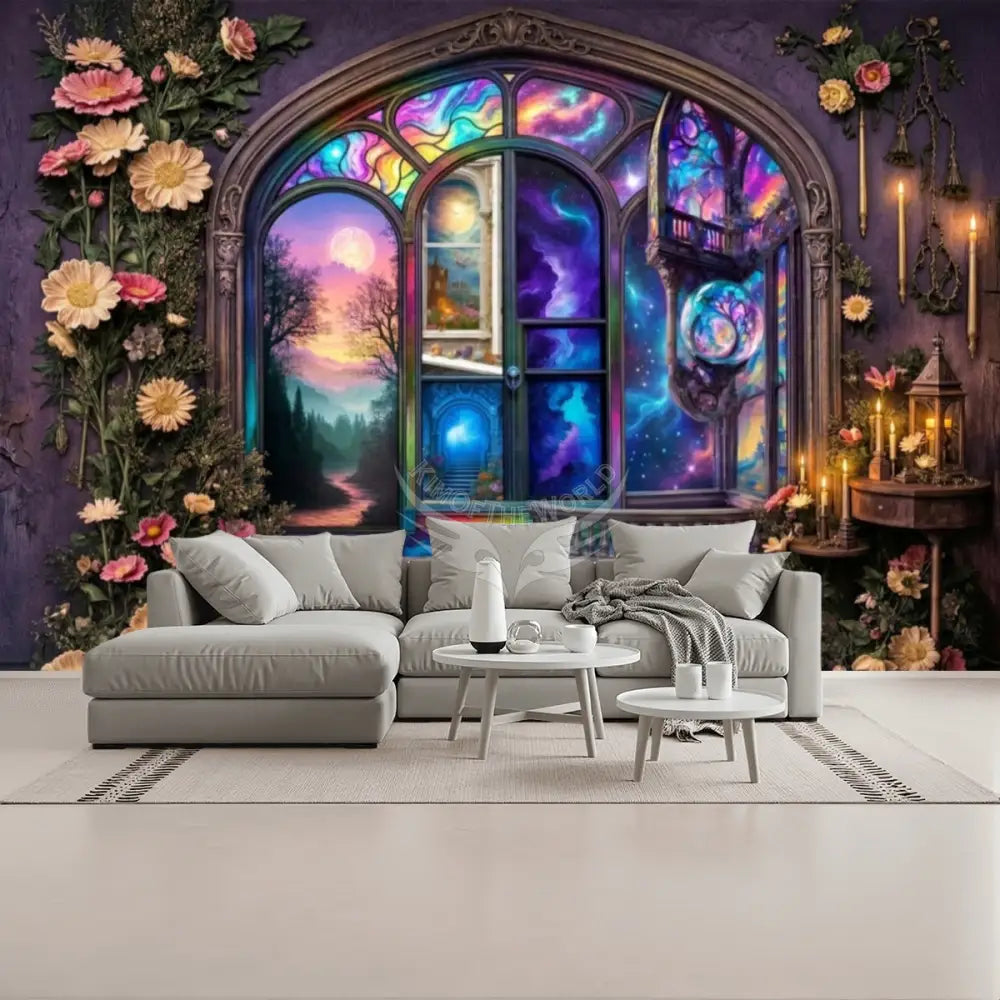 3D Surreal Fae Magic Window Scenery Wall Unpasted Mural Wallpaper 144’’x100’’ - 144’’x100’’ - Wall Coverings