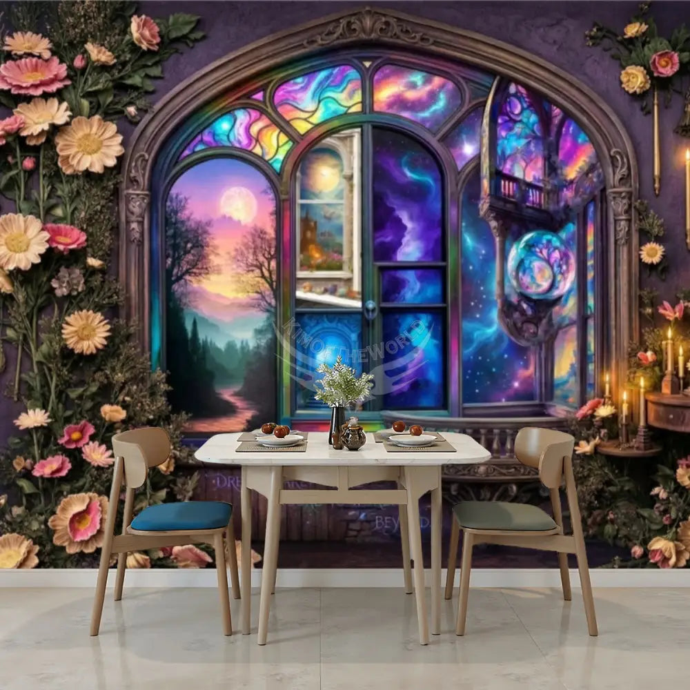 3D Surreal Fae Magic Window Scenery Wall Unpasted Mural Wallpaper 144’’x100’’ - 144’’x100’’ - Wall Coverings