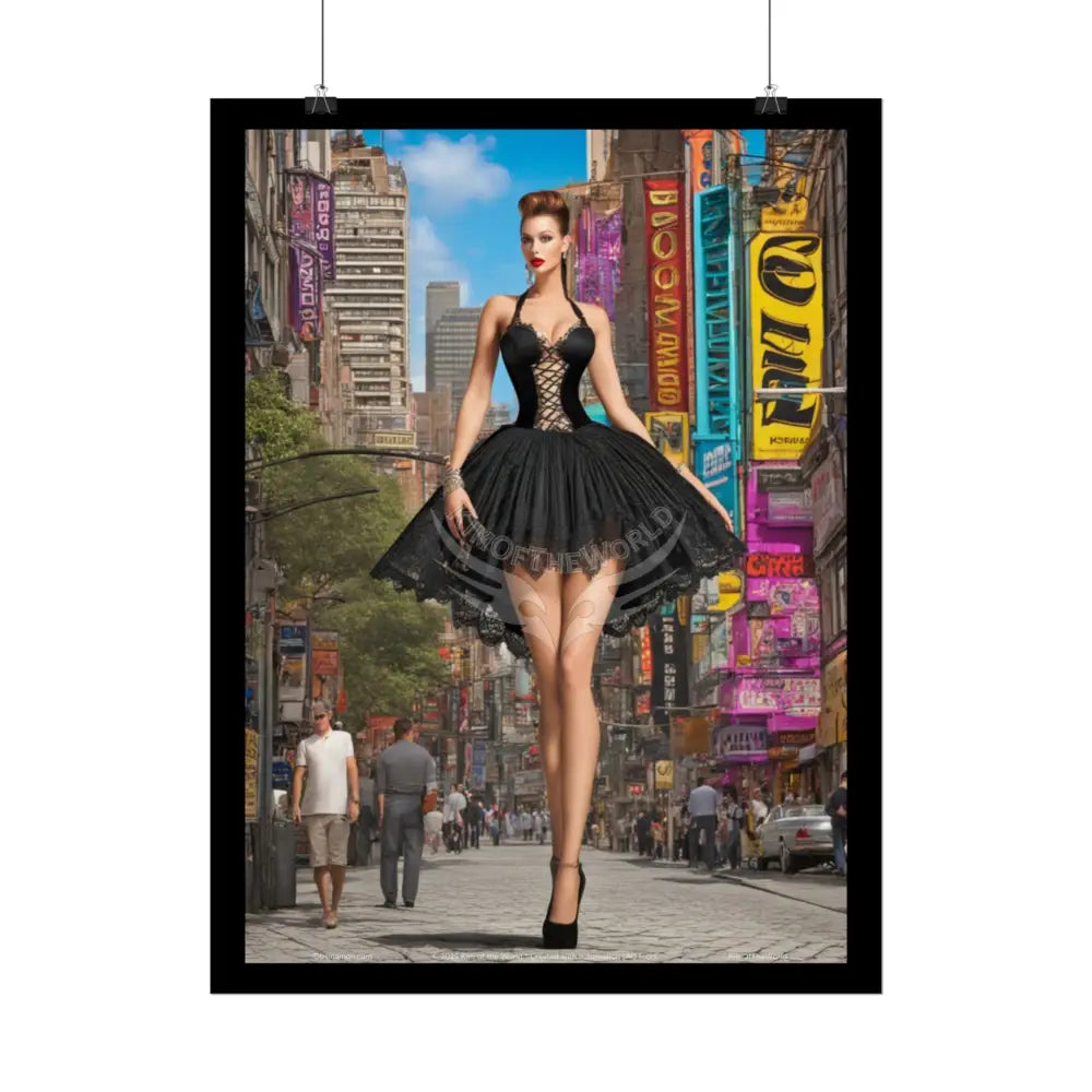 3D Tall Girl Naughty Giantess Sexy Skimpy Fashion Fun Stiletto Fetish Poster — 3D AI Girlfriend Stiletto Lady Art Print