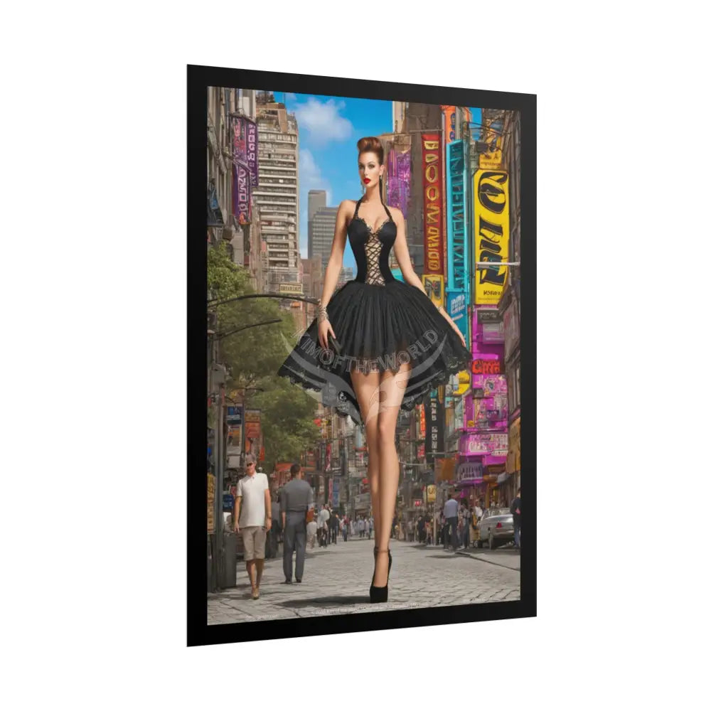 3D Tall Girl Naughty Giantess Sexy Skimpy Fashion Fun Stiletto Fetish Poster — 3D AI Girlfriend Stiletto Lady Art Print