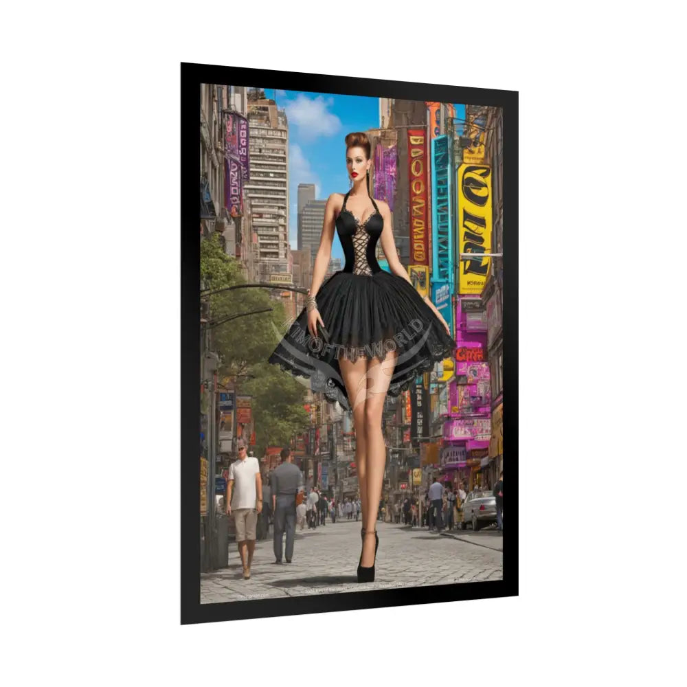 3D Tall Girl Naughty Giantess Sexy Skimpy Fashion Fun Stiletto Fetish Poster — 3D AI Girlfriend Stiletto Lady Art Print